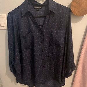 Navy Blue Top with polka dots!